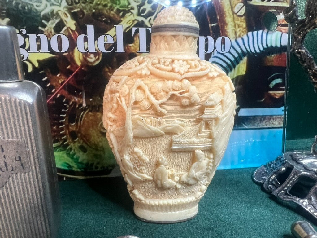🔴 Porta PROFUMI ESSENZE da borsa toilette con specchio 5 PEZZI vintage