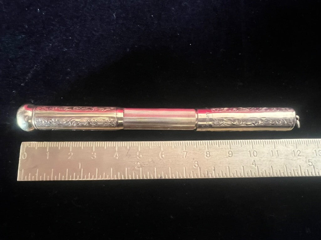 UHLMANN'S Eternal Crayon Rétractable Aminata Or Pendentif Chatelaine Antique