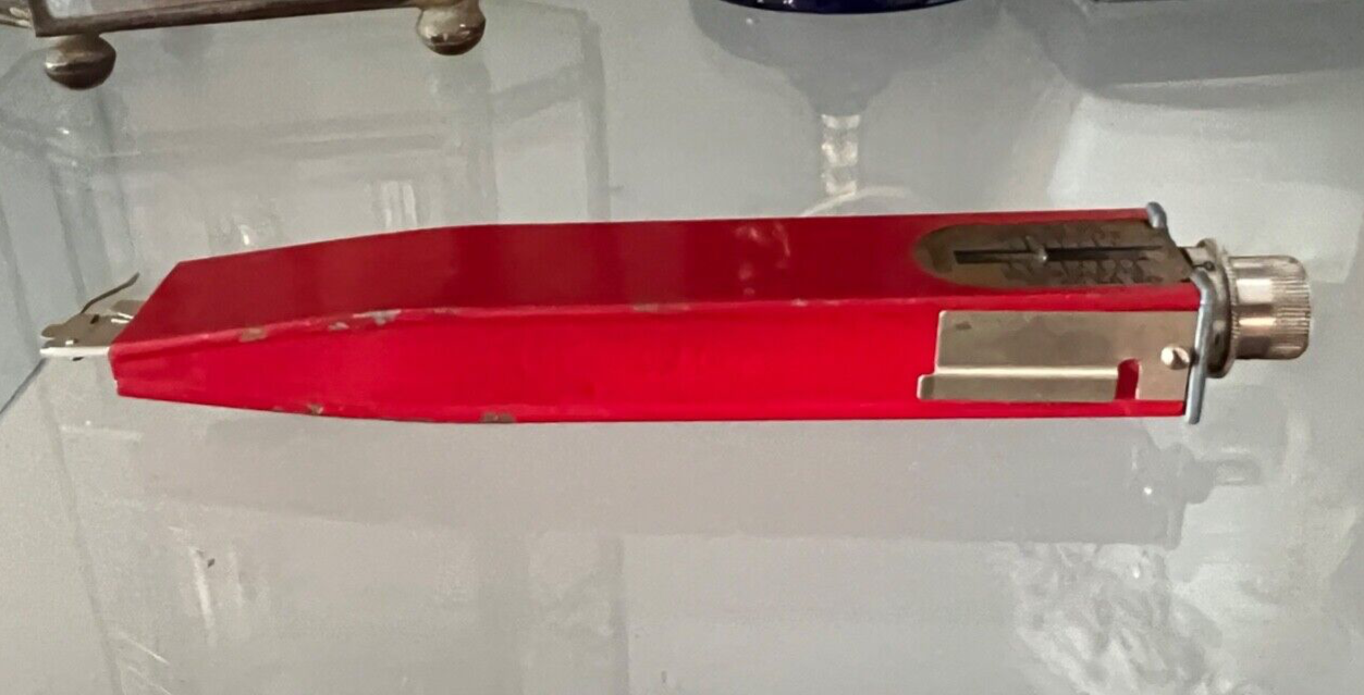 🔴 GRMS-Waage, rote Waage, mit Vintage-Holzbox 