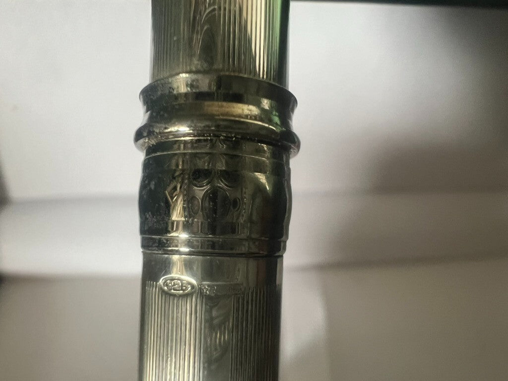 Infusion Stylo-Plume Sphère Argent Massif 925 Spline Bit Clip Stilizzata Mini