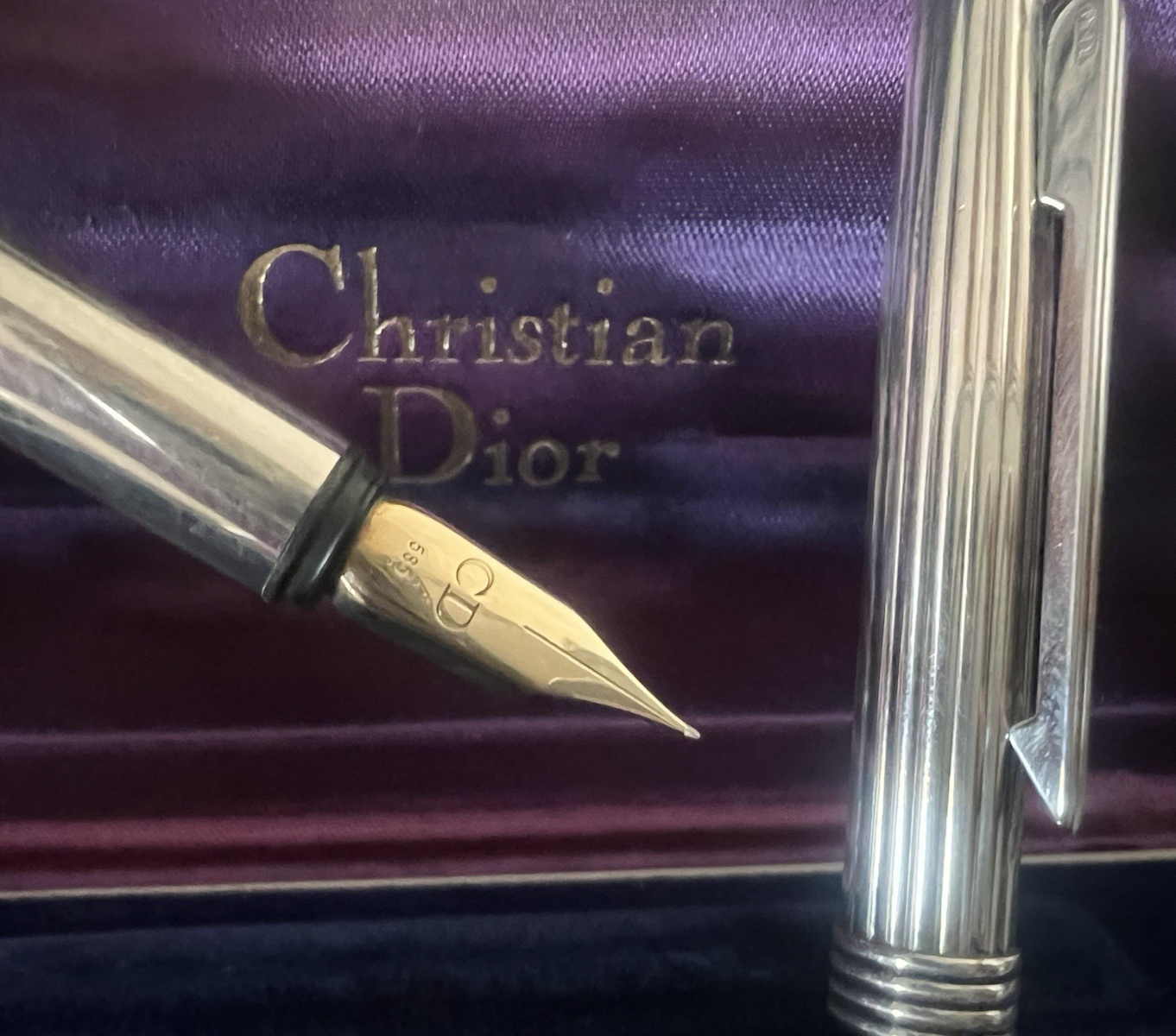 🔴 DIOR penna stilografica ARGENTO 925 pennino Montblanc ORO F cartuccia vintage
