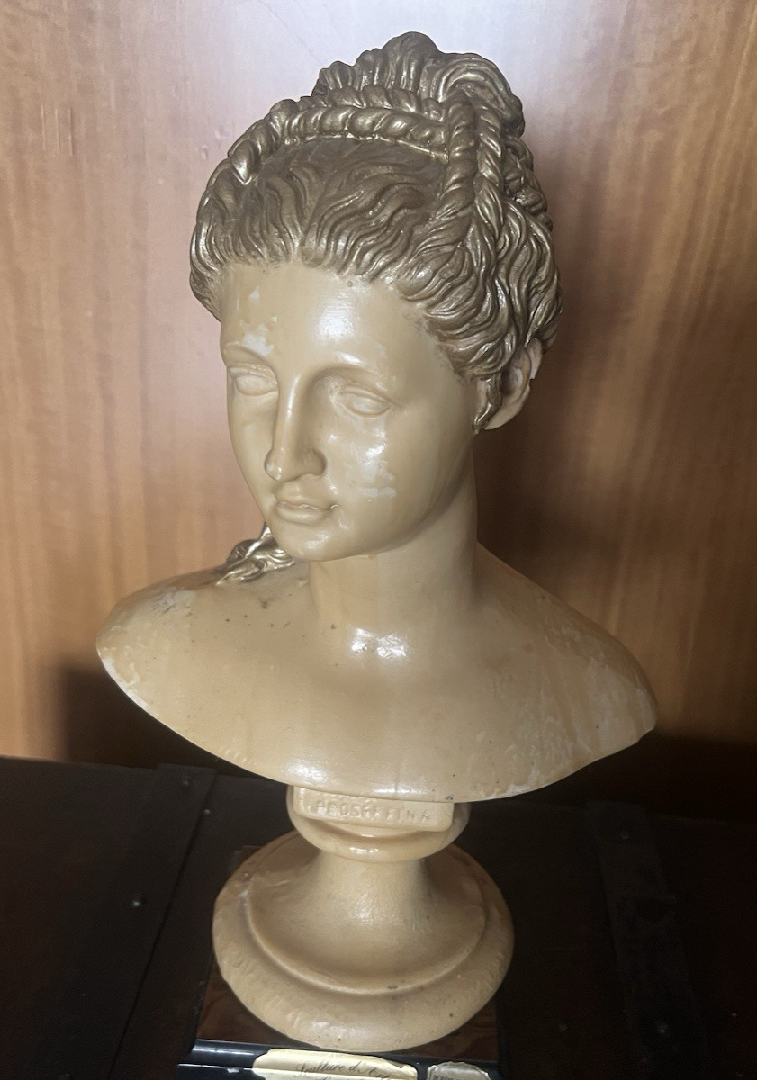Vintage Classic Sculpture Busto Proserpina Marble Pasta Arte Bazzanti Firenze