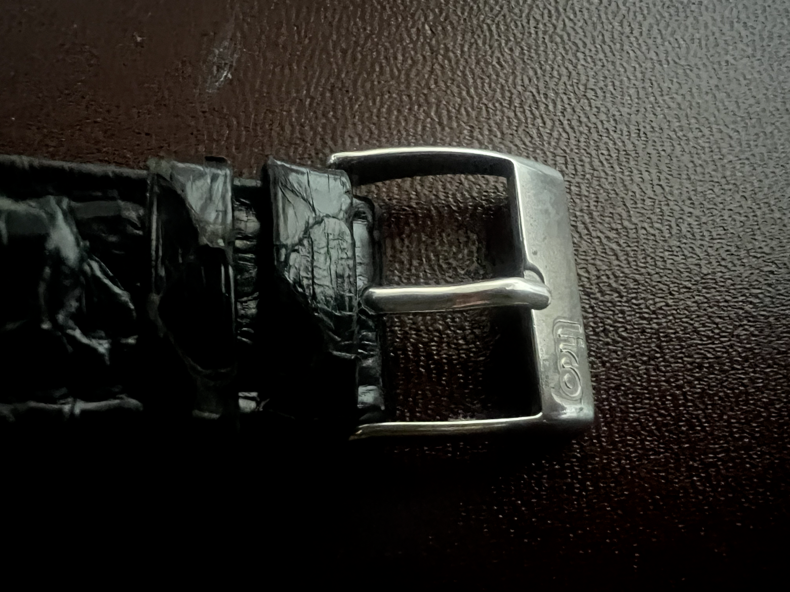 🔴 RENE' MARCHAL cinturino orologio uomo pelle nera effetto pitone 18 mm