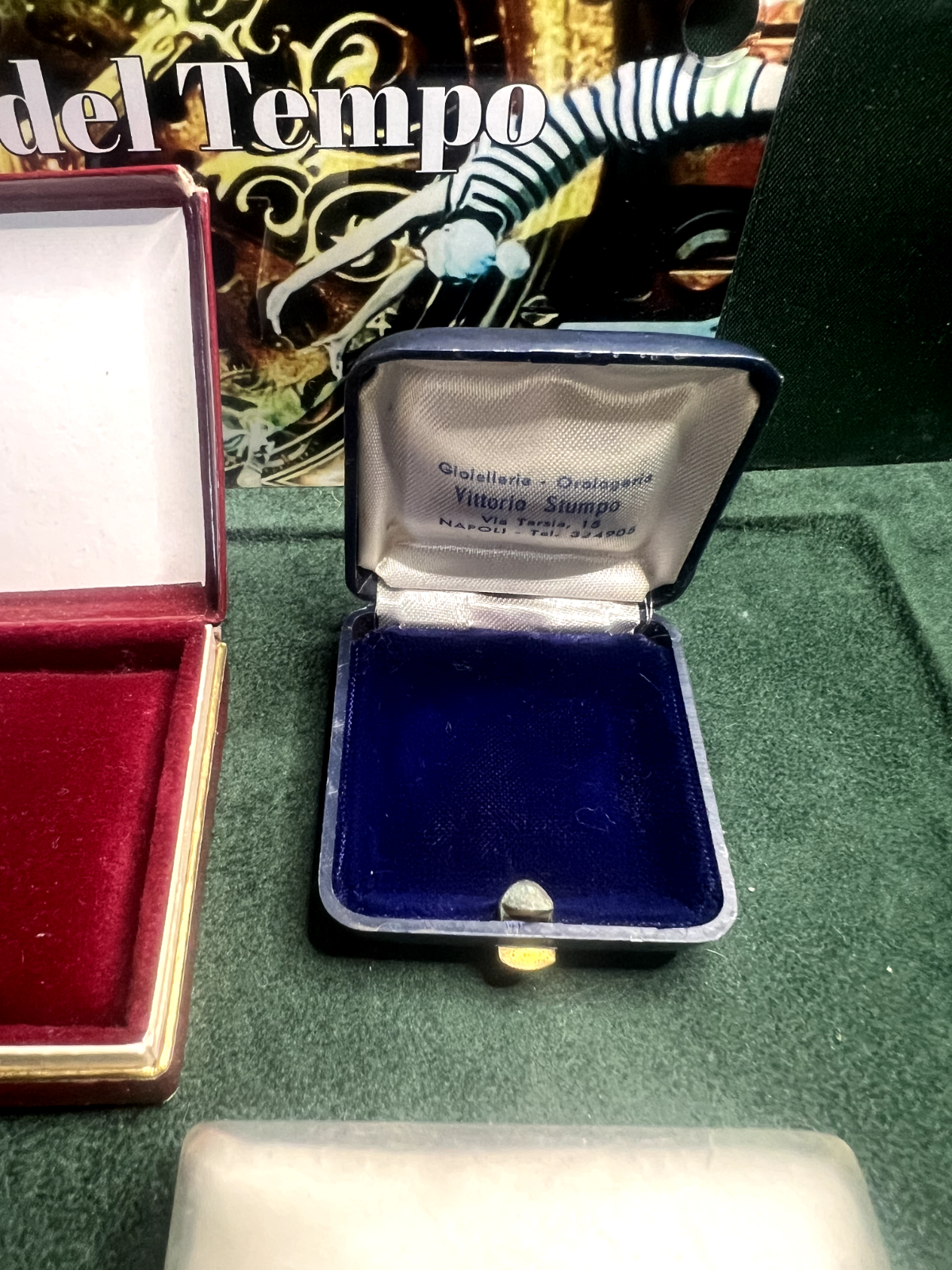 🔴 Vintage Schmuckkästchen für Anhänger, Ohrringe, Manschettenknöpfe, Etuis, 4er-Set, Nr. 12 