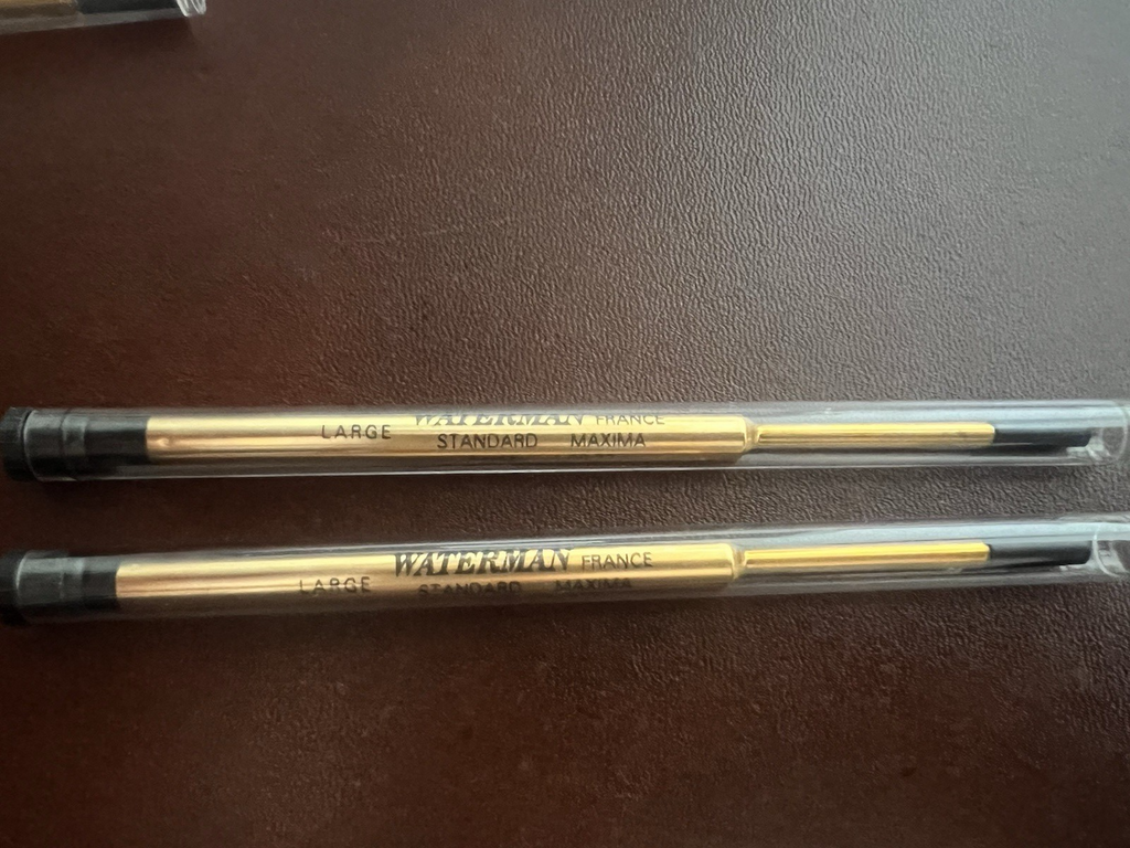 🔴 WATERMAN Kugelschreibermine, schwarze Tinte, große Mine, 2 Stück 