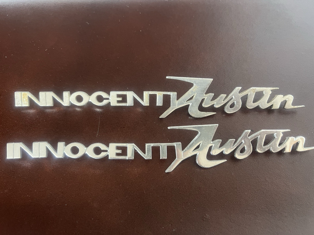 🔴 Stemma INNOCENTI AUSTIN auto scritta scritta emblema fregio logo ORIGINALE
