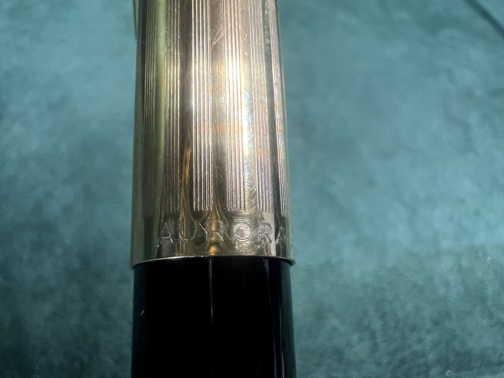🔴 AURORA penna stilografica 98 cappuccio a righe pennino ORO M vintage A
