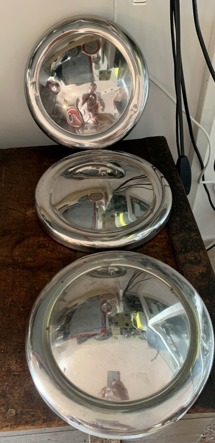 Mini Wheel Cups, Vintage Original Emblem Hubcaps 10 Inches 4 Pcs