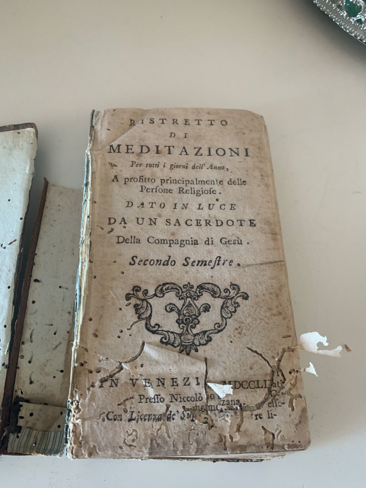 Livre Restreint De Méditations Compagnie Jésus Antique 1758 Rare