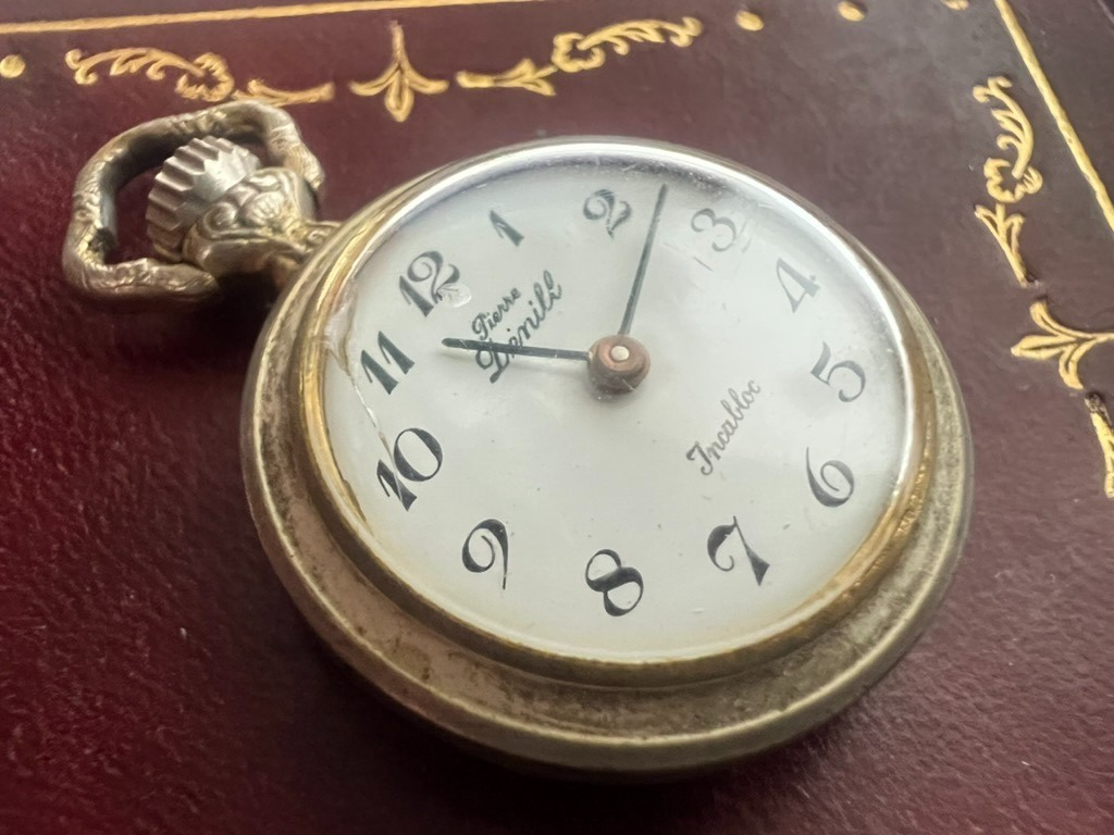 Montre Poche Moose Peint A Vernis PIERRE DENILL Remontage Manuel Vintage