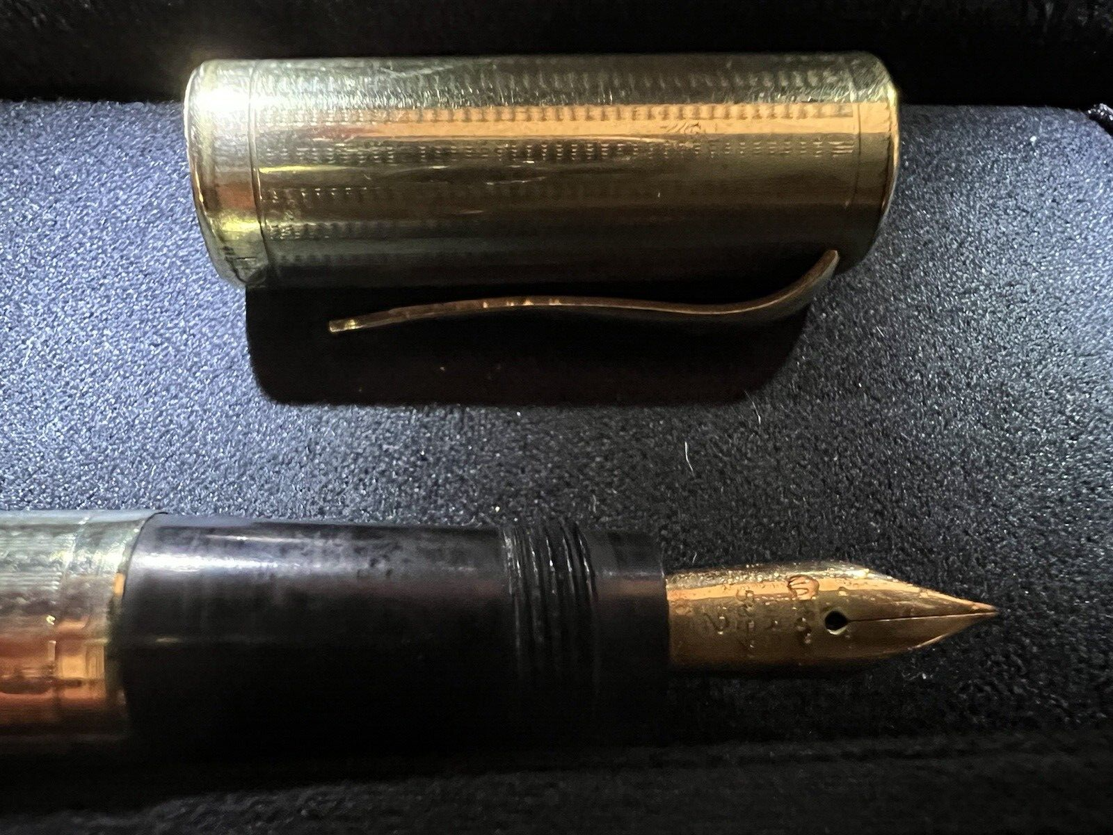 Ideal Stylo-Plume Stylo à Plume Rétractable Or 14 KT Fonctionne Vintage A