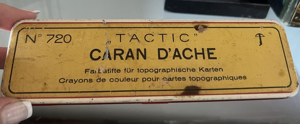 🔴 CARAN D'ACHE pastelli TACTIC 720 matite scatola latta collezione rara vintage
