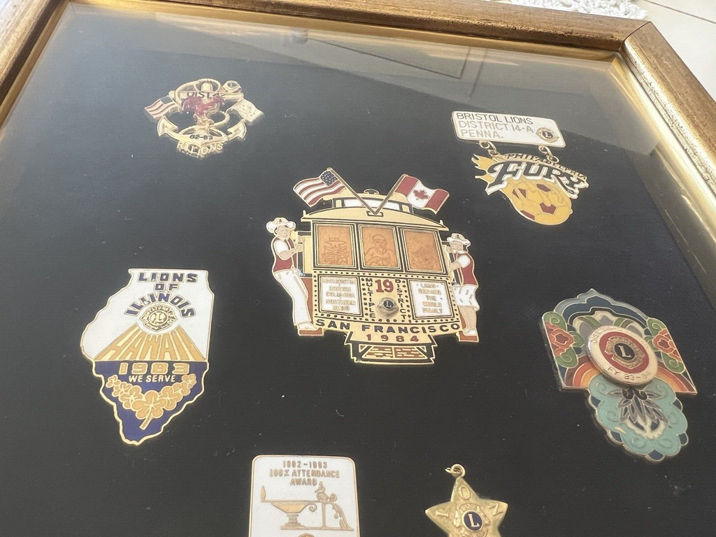 Lions Club USA Saint Francisco Philadelphia de la Broche Vernis Vintage
