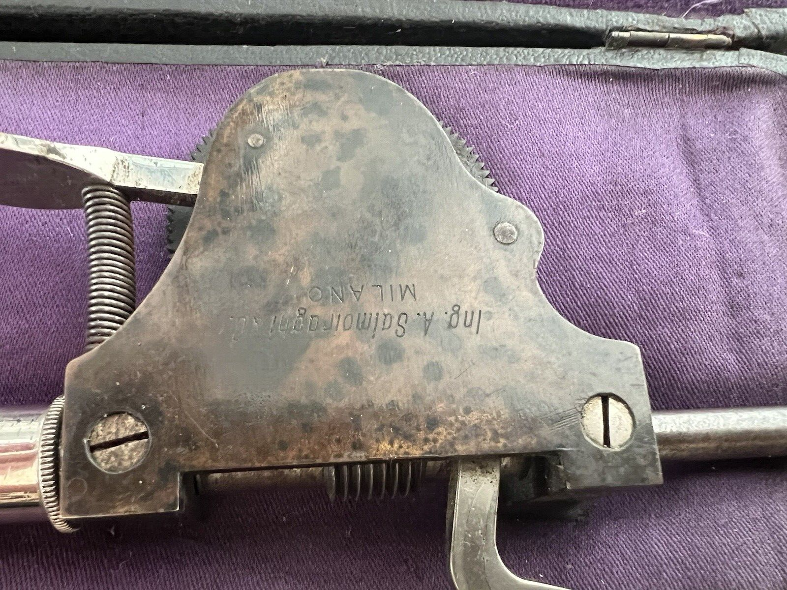 🔴 FILOTECNICA SALMOIRAGHI Tachimetro meccanico portatile x officina antico 1880