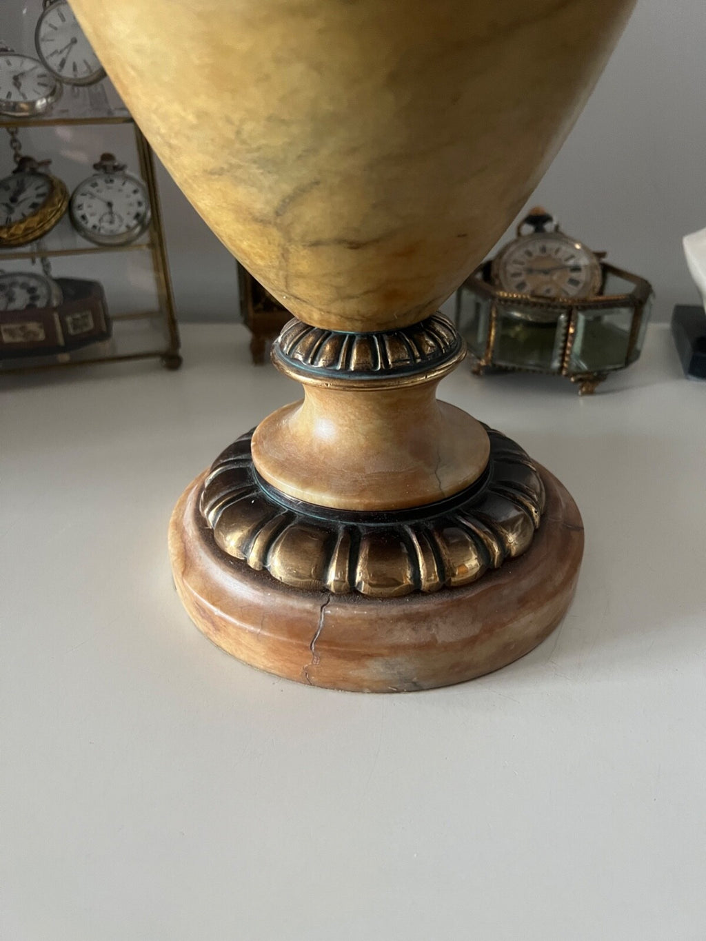 Amphore Albâtre Original Pot Lumière Luxe Poids 8 KG Grande Qualité Vintage