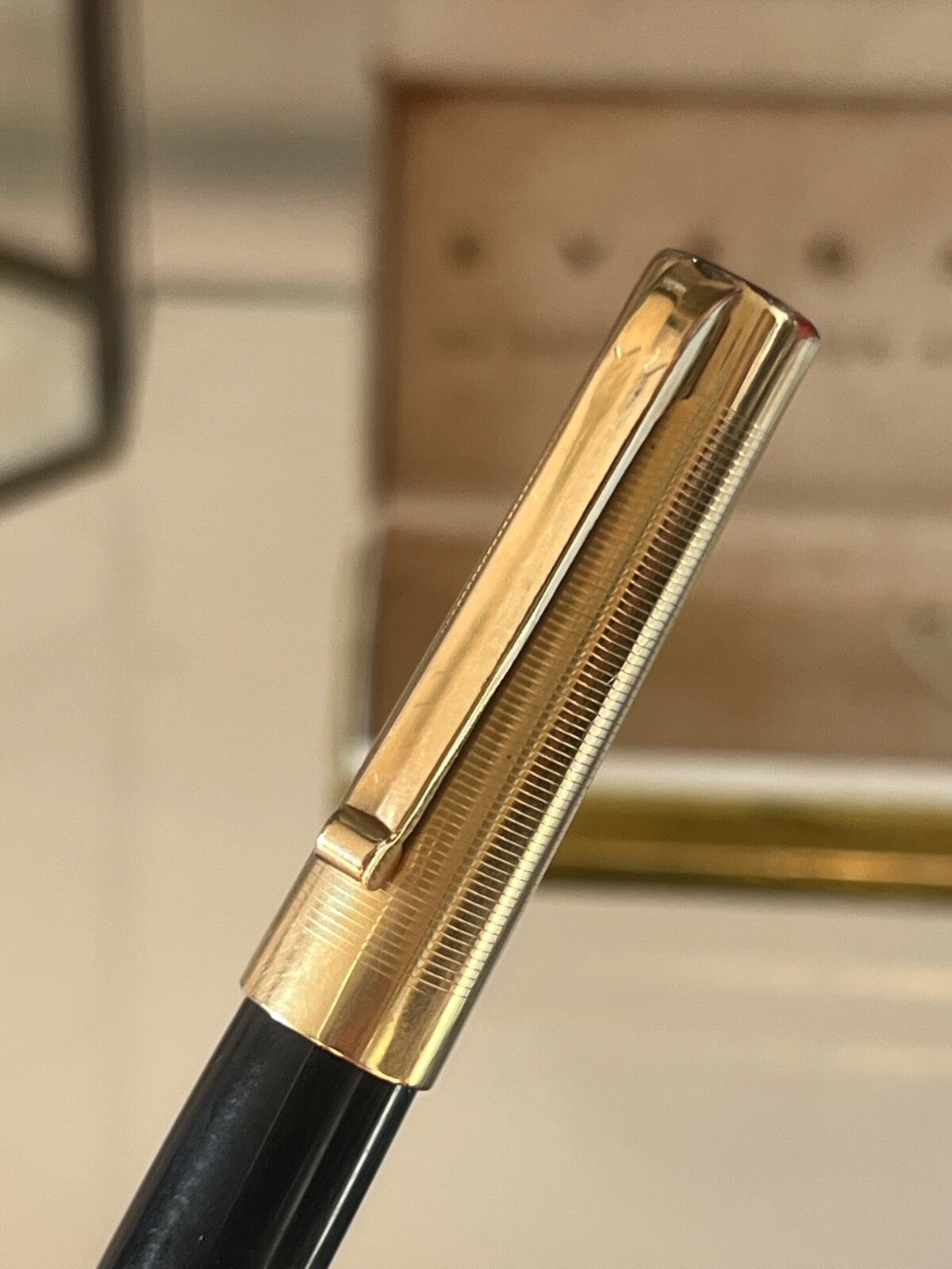 Eversharp Stylo-Plume Sphère Capuche Laminé Or Avec Boîte Rare Vintage