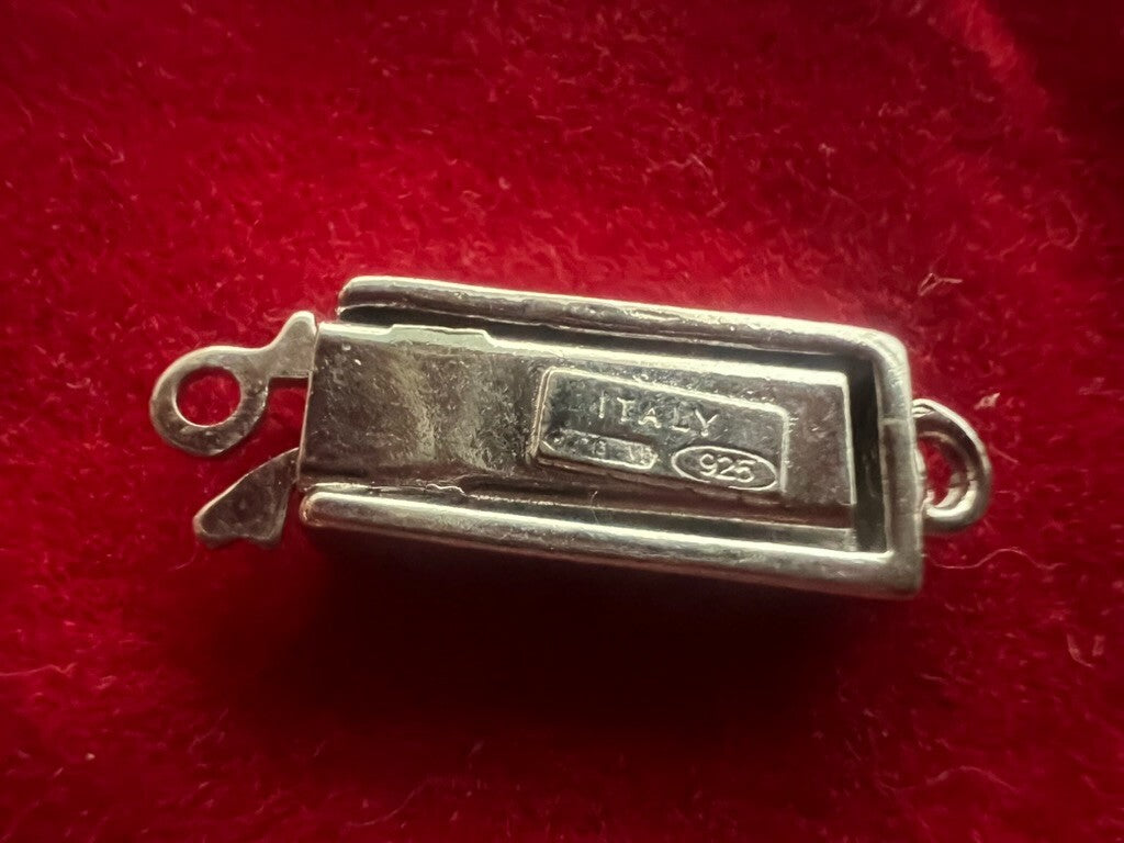 🔴 ARGENTO 925 chiusura collana gancio 1 filo con pietre dure