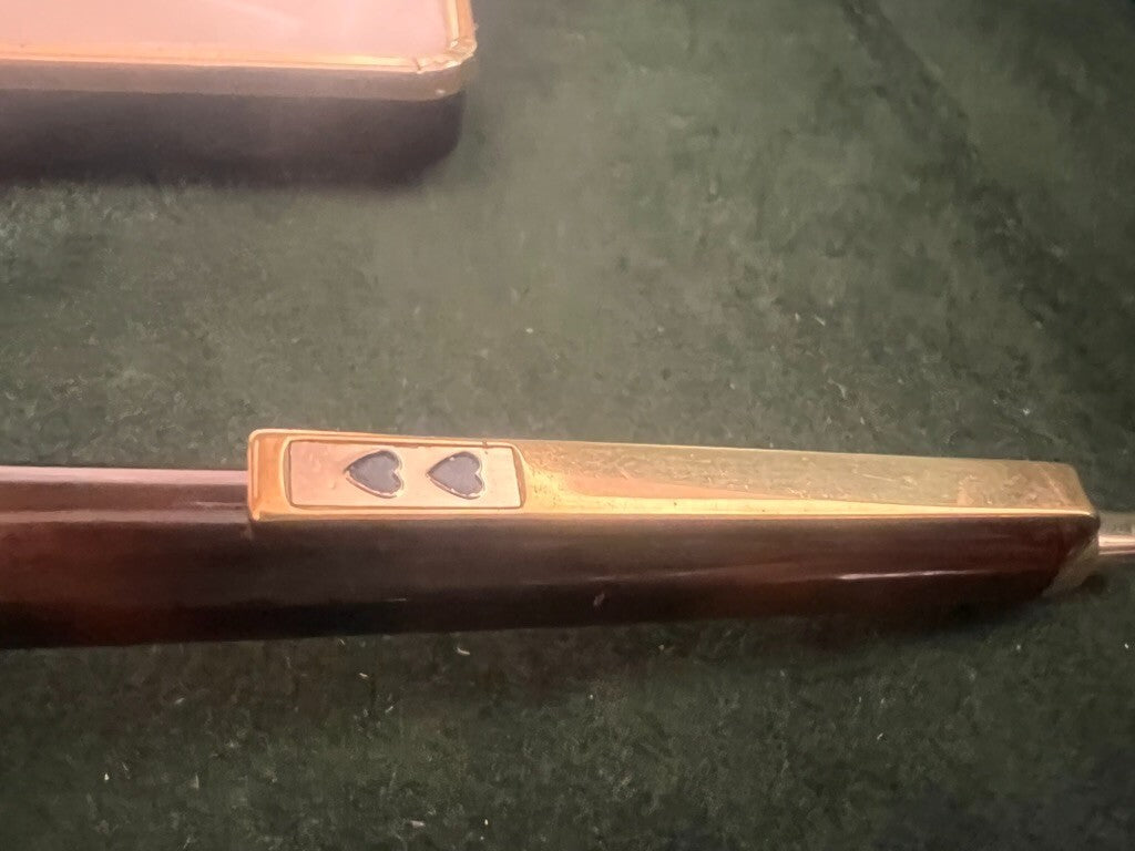 🔴 PAPERMATE penna sfera lacca marmorizzata profili dorati astuccio vintage