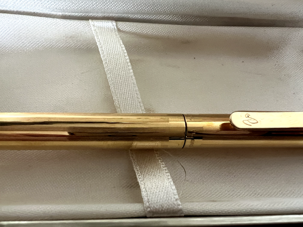 🔴 ELMITEX penna sfera by Montegrappa placcata oro con scatola vintage