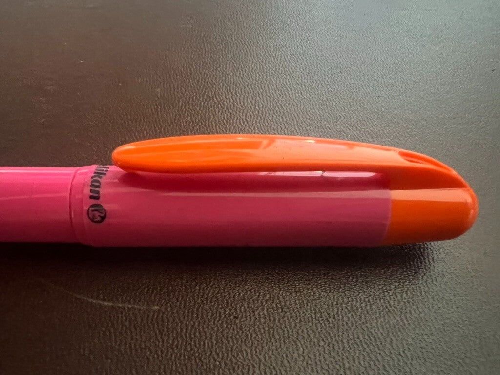 🔴 PELIKAN penna stilografica Primapenna rosa arancione mai usata M vintage