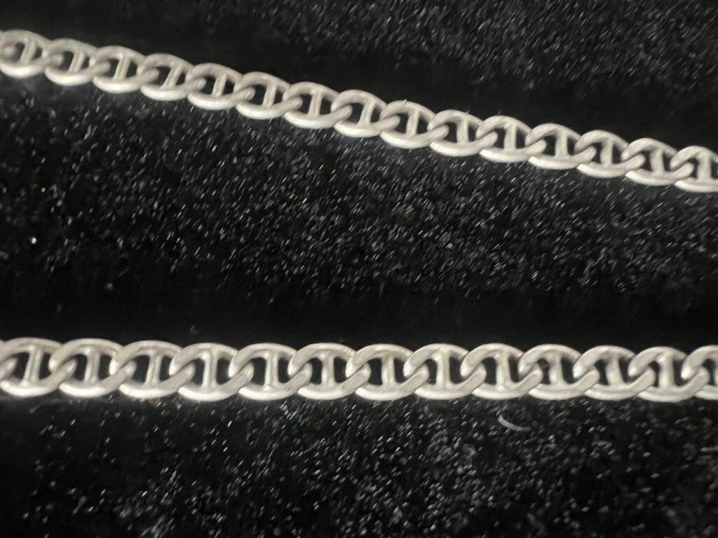 Collier ARGENT 925 Croix Avec Émaillons Bleus Longueur 50 Centimètres
