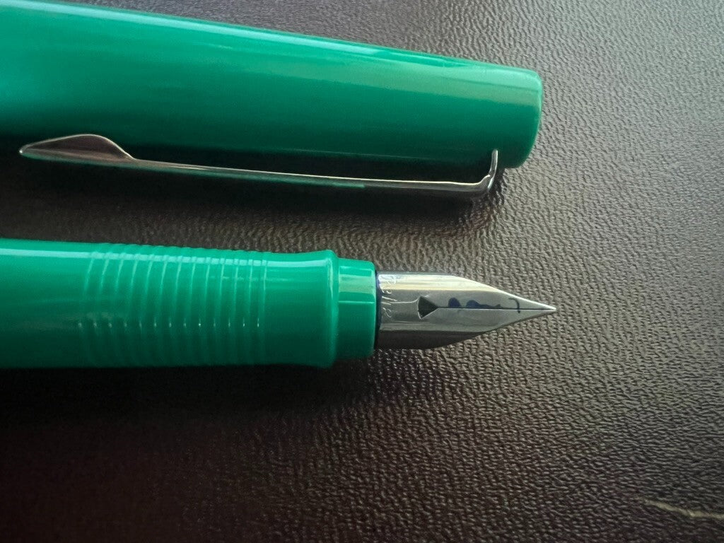 🔴 PELIKAN penna stilografica Primapenna VERDE profili cromati cartucce vintage