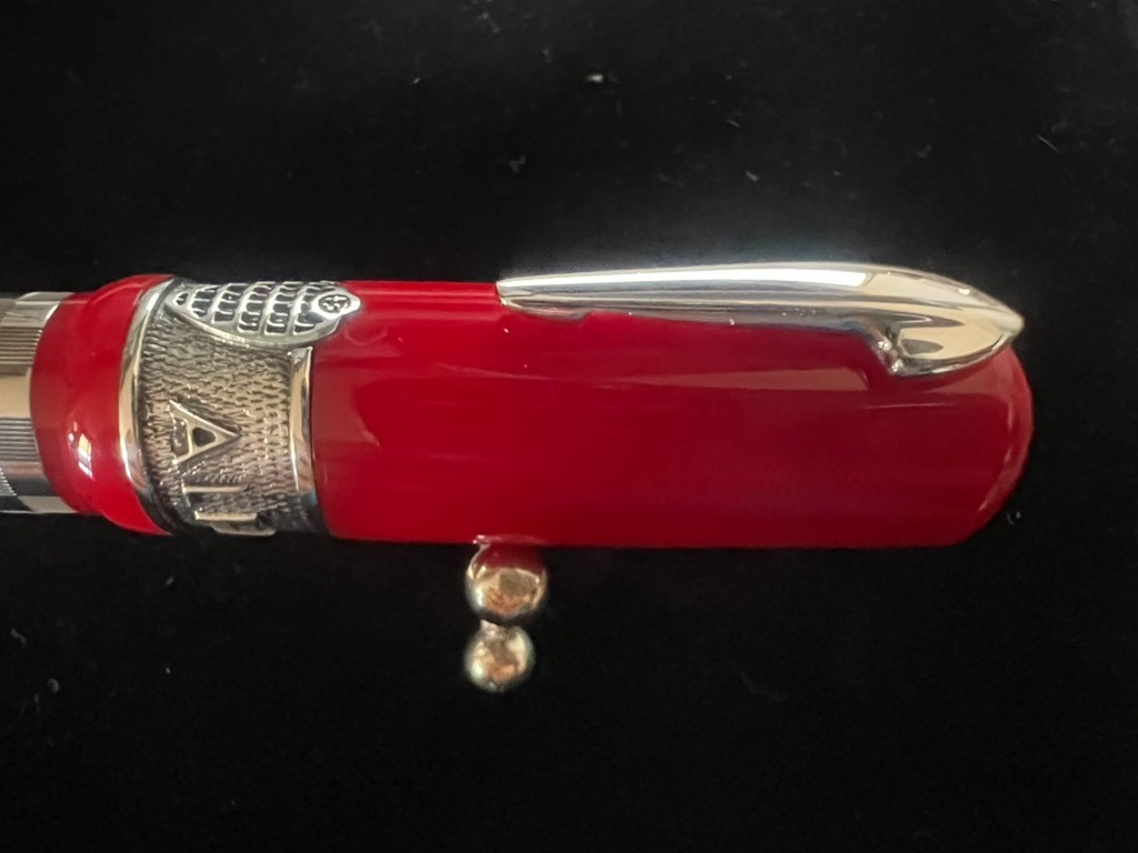 🔴 DELTA penna stilografica Alfa Romeo Giulietta rossa Argento 925 e ORO 18 KT M