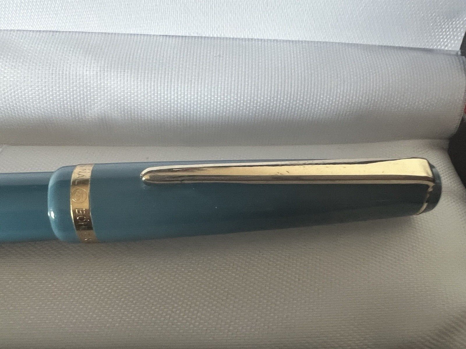 Original Bohler Stylo-Plume Stylo à Plume Bleu À Piston Écrit Vintage 1950