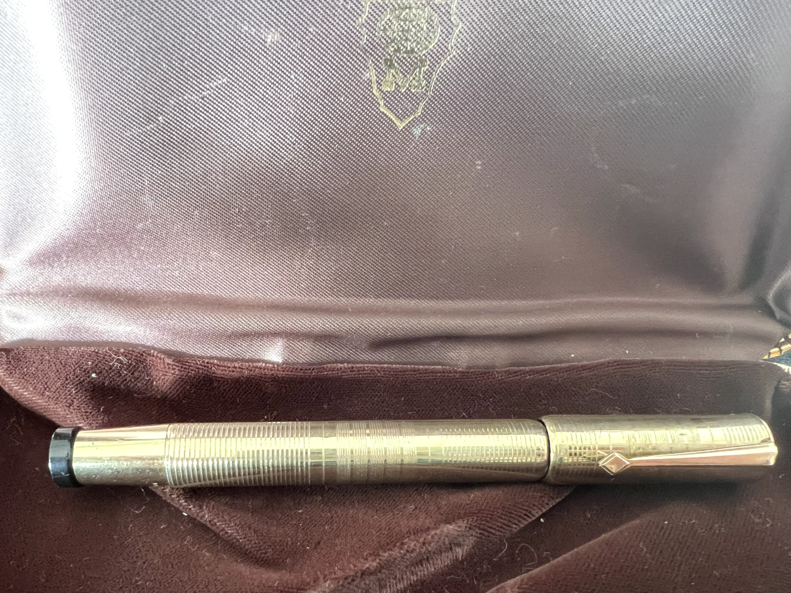 Mais Gus P.O Stylo-Plume Stylo à Plume Rétractable Plaqué Or Fonctionne Rétro