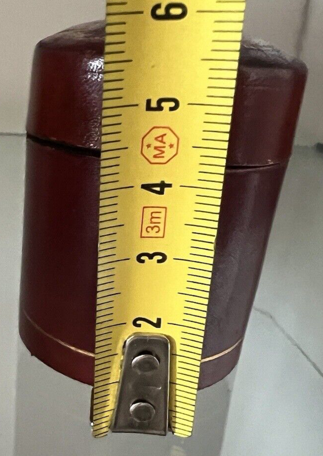 🔴 Scatola OROLOGIO box ciondolo gioiello pelle dorata L 3,7 h 5,5 ANTICA