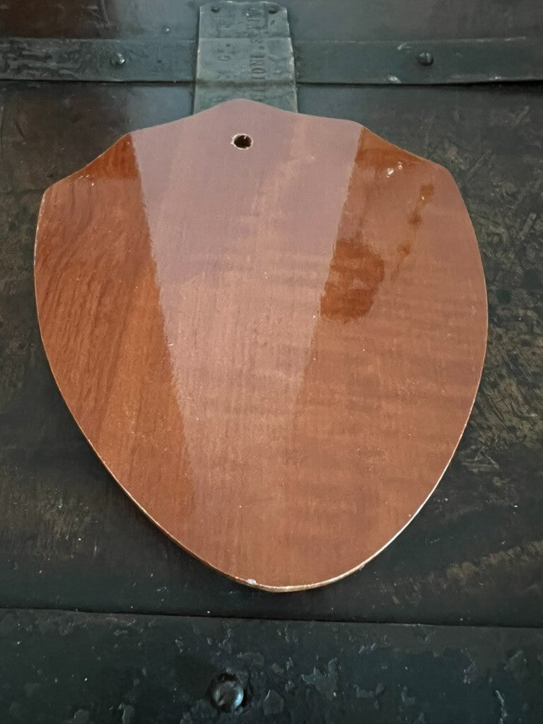 🔴 Crest ALPINI GIULIA scudo legno lucidato con metallo smalti h 15