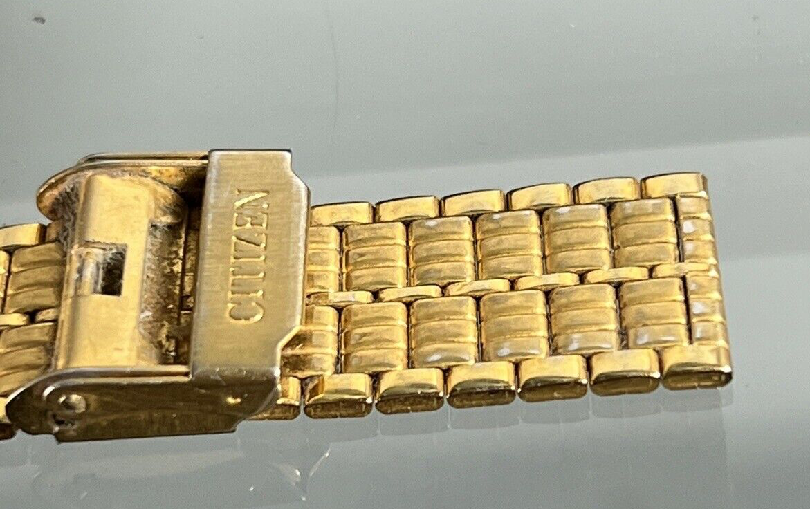 🔴 CITIZEN orologio uomo dorato GN0 S6100S5779 quarzo con scatola vintage