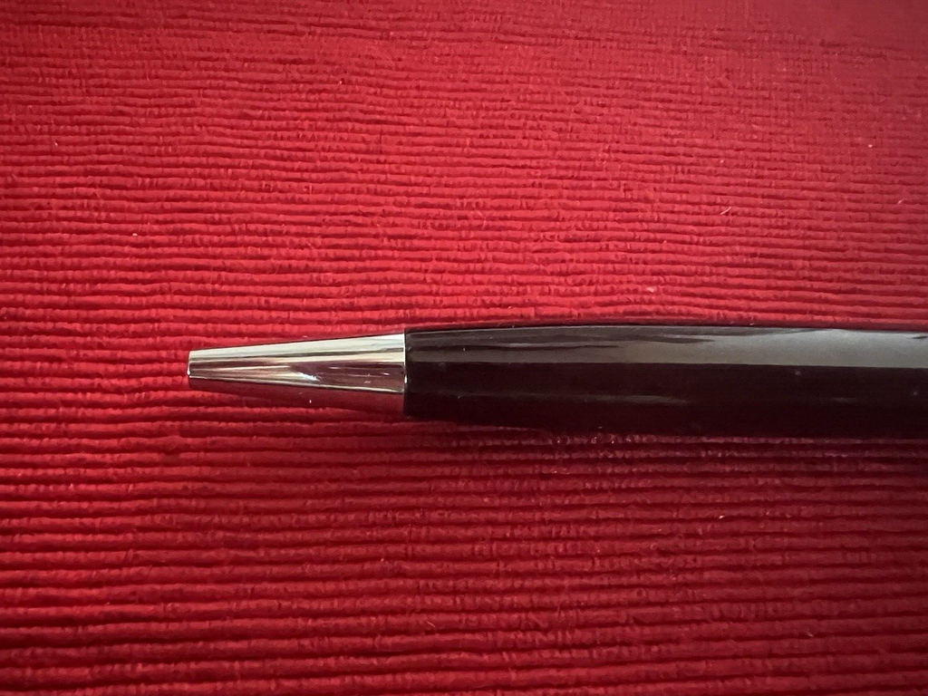 Balenciaga Stylo-Plume Sphère Laque Noire Profils Chrome Écrit Avec Boîte 