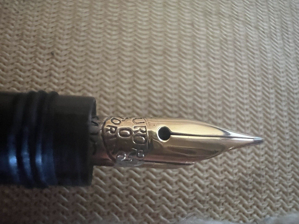 Anglo Amer Stylo-Plume Stylo à Plume Rétractable Or Fonctionne Vintage B
