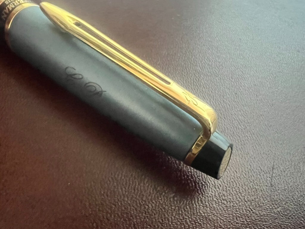 🔴 WATERMAN penna stilografica Emisphere lacca azzurra pennino M e cartucce CP