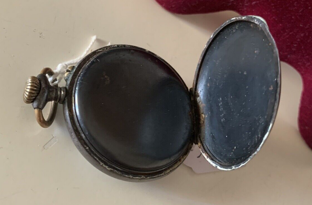 🔴 Orologio tasca FRANCESE carica manuale quadrante ceramica funziona antico