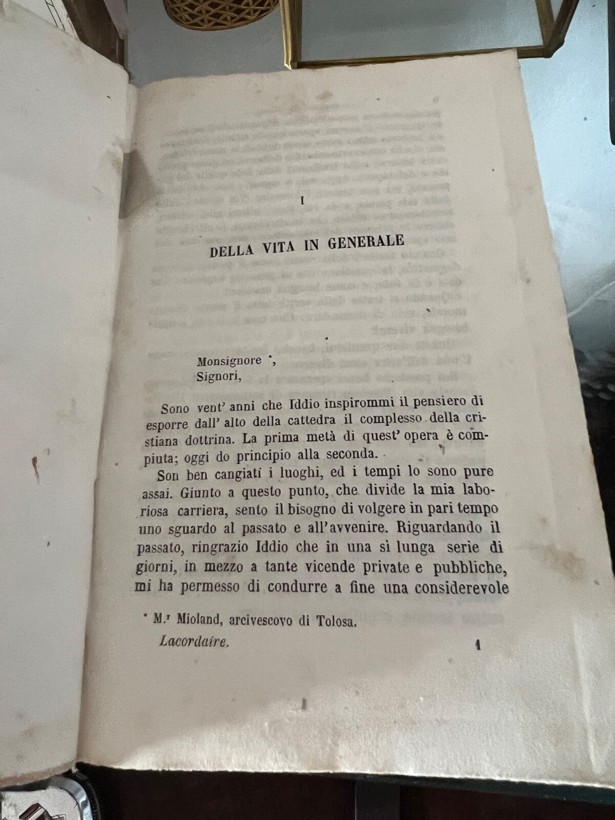 🔴 Libro CONFERENZE DI TOLOSA padre Lacordaire Milano antico del 1858