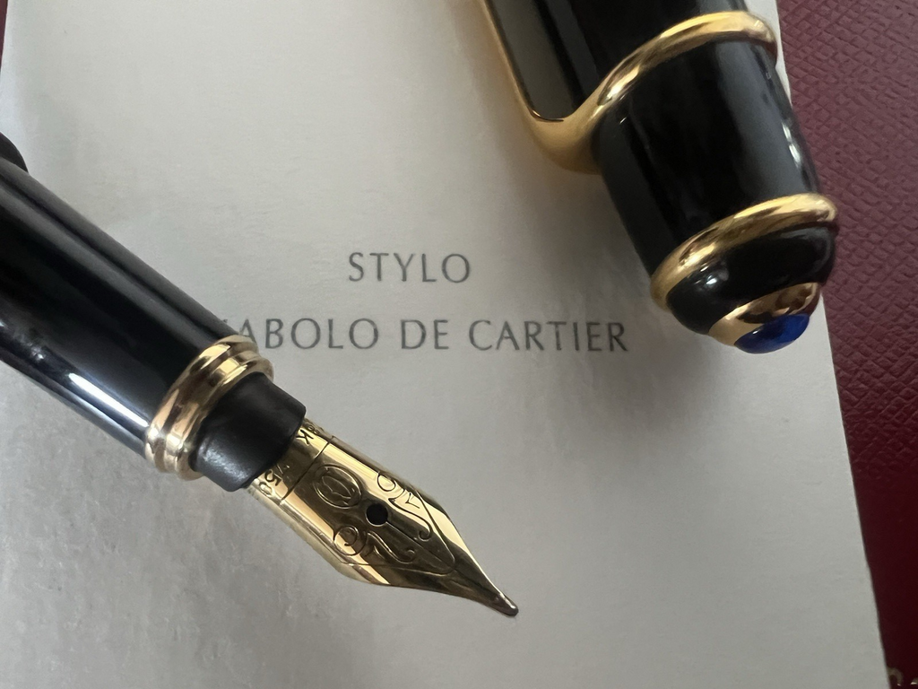 🔴 CARTIER penna stilografica Diabolo mini pennino ORO 18 CARATI M garanzia