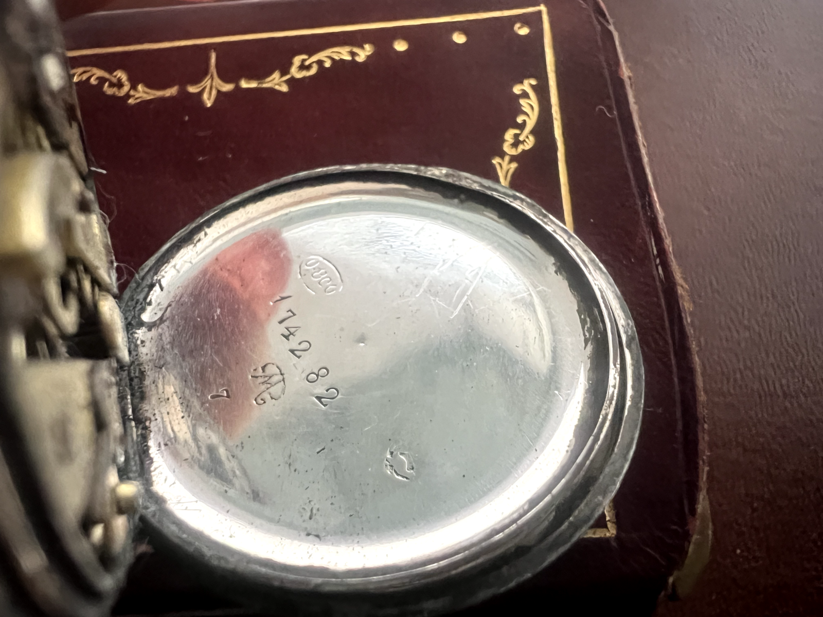 Montre Poche Argent 800 Femme Levier-Dos De Examen Pièces Cylindres 15