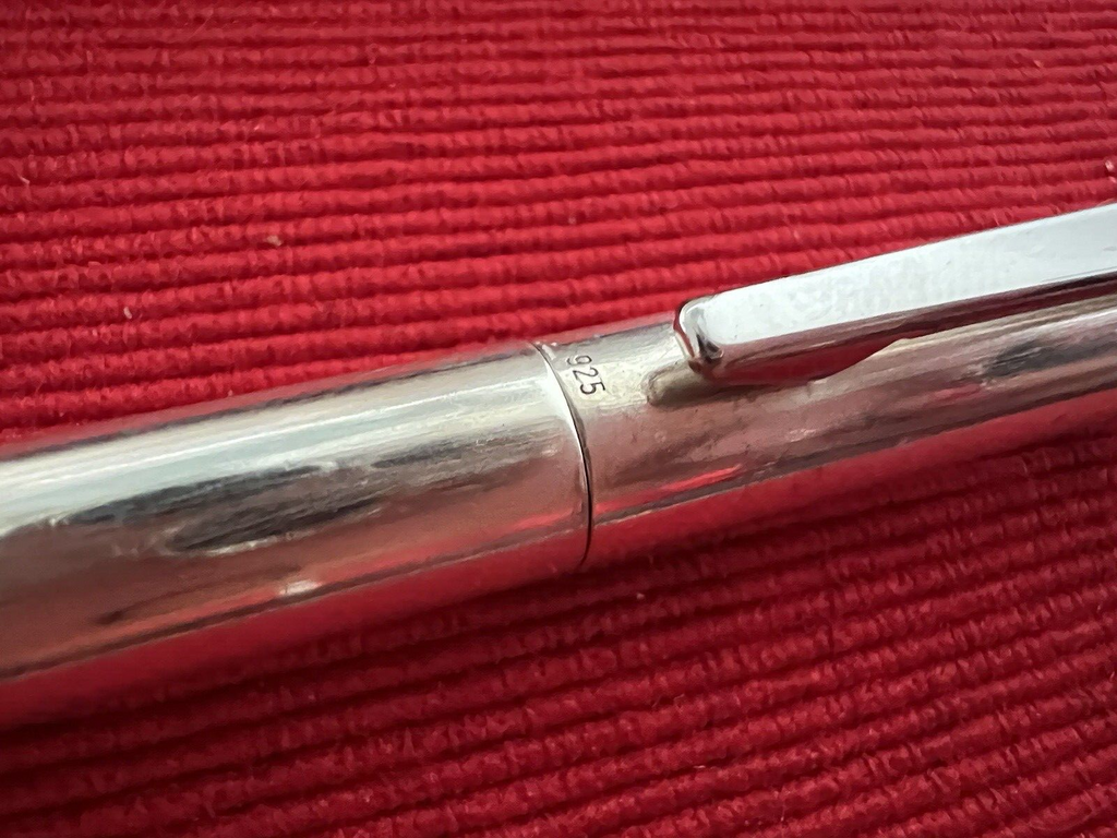 🔴 Penna stilografica ARGENTO 925 cartuccia pennino ORO 14K vintage 1970 N4