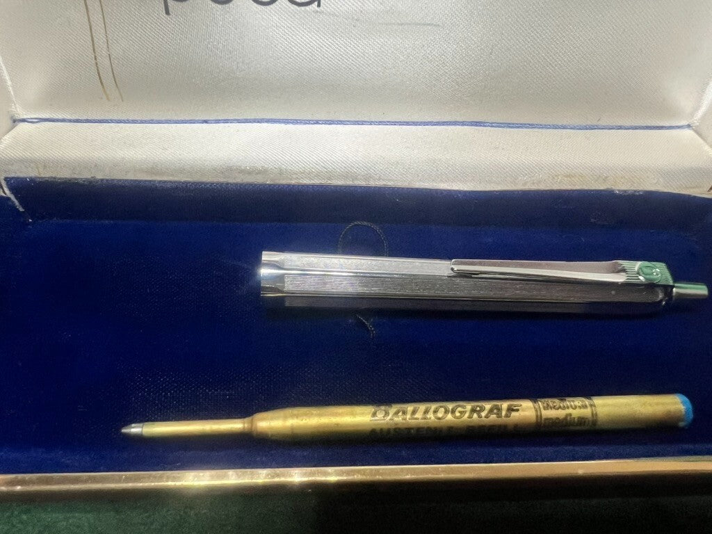 🔴 BALLOGRAF EPOCA Kugelschreiber aus Chrom mit Druckknopf 10 