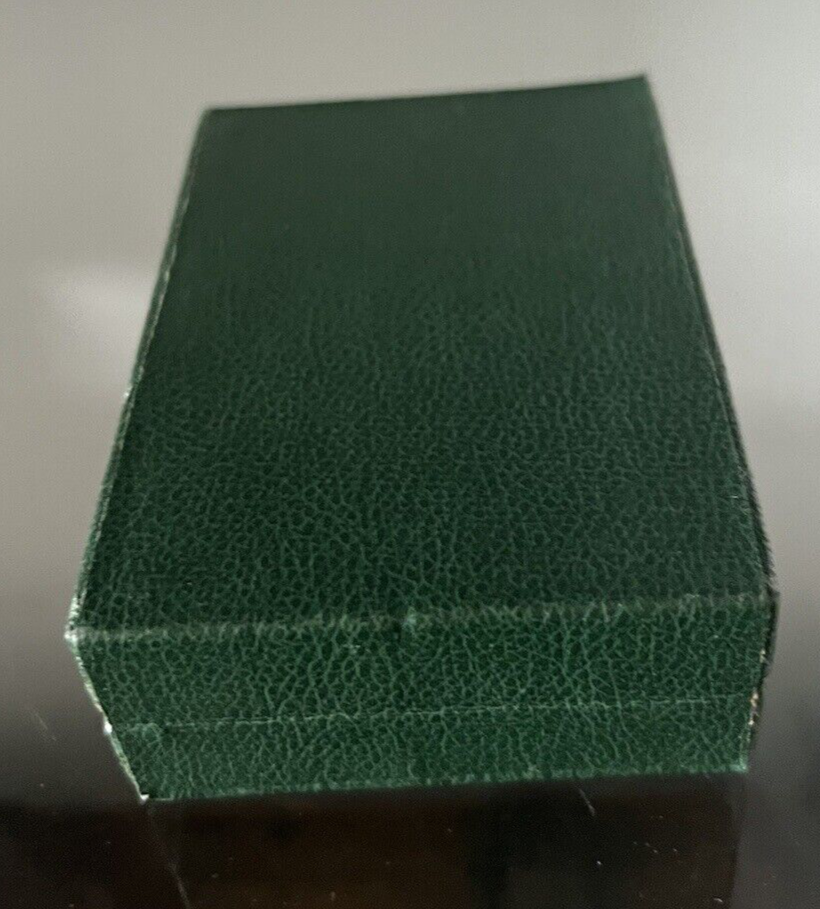 🔴 LUBINSKI scatola accendino pelle verde misura interna come foto