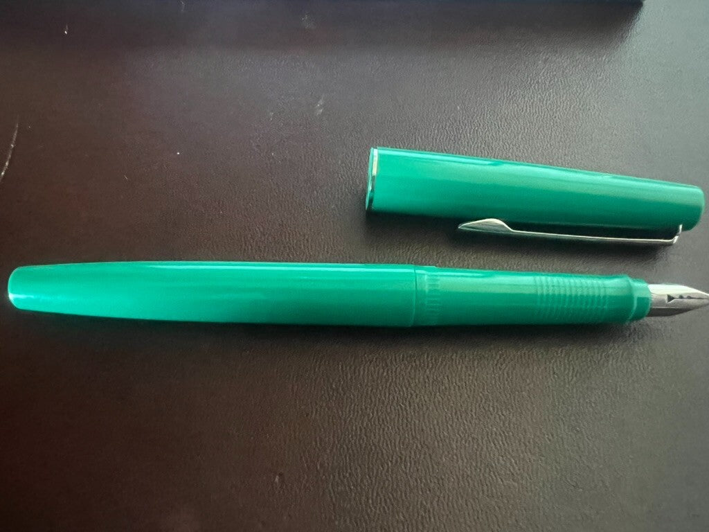 🔴 PELIKAN penna stilografica Primapenna VERDE profili cromati cartucce vintage