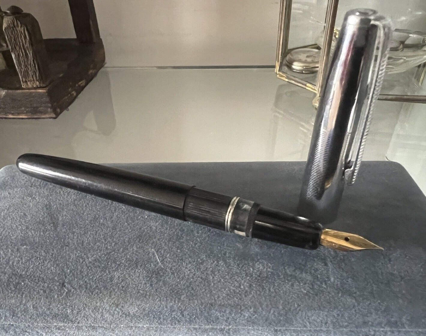 🔴 STILO OLIMPIA 2155 penna stilografica PISTONE pennino Wing Flow vintage