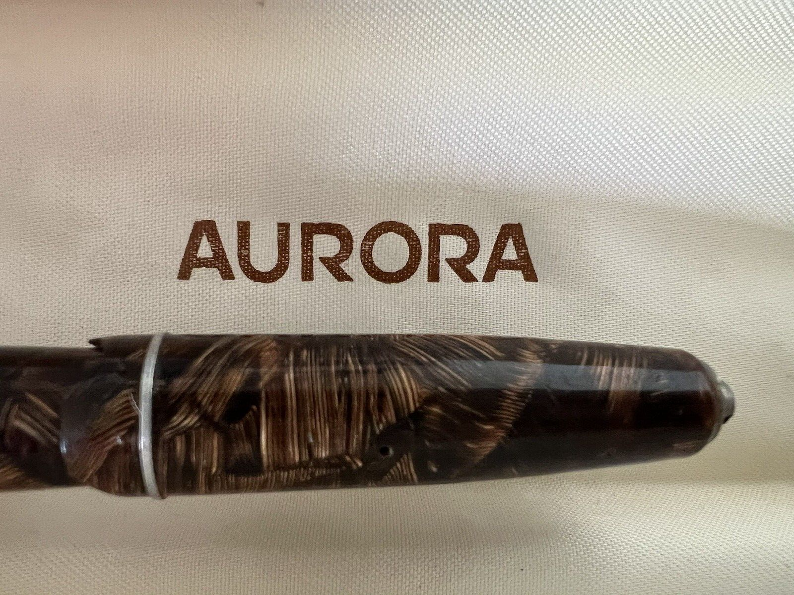 🔴 AURORA penna stilografica SELENE celluloide marmorizzata SCRIVE antica 1930