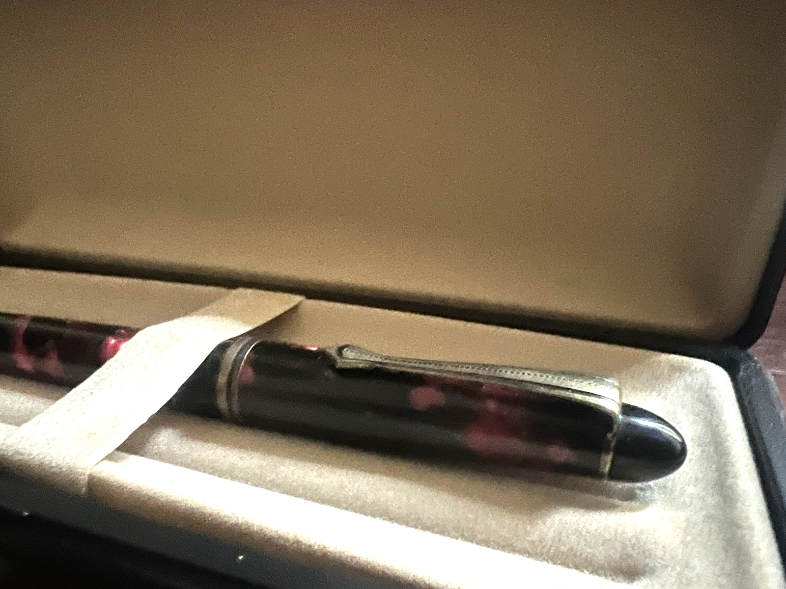 🔴 Penna stilografica resina ROSSA marmorizzata cartuccia o converter M vintage