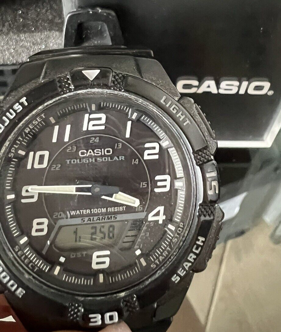 🔴 CASIO orologio uomo AQ5800W 1B quadrante digitale funzionante con box VINTAGE