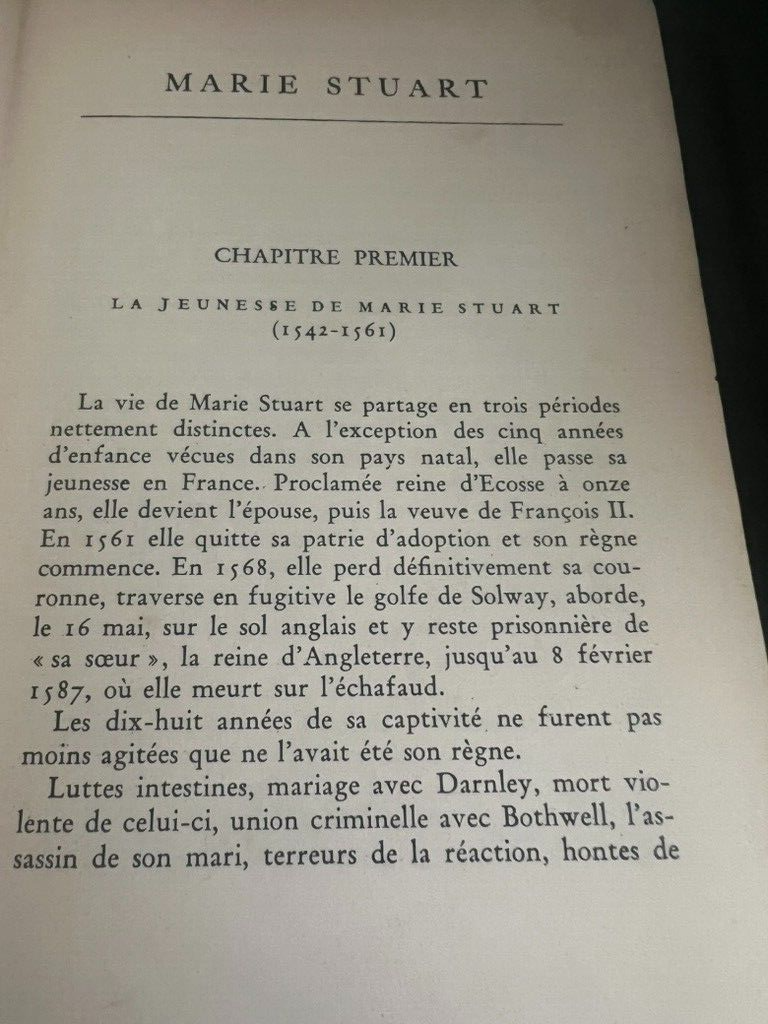 🔴 MARIE STUART French-language history book, hardcover, antique, from 1933 