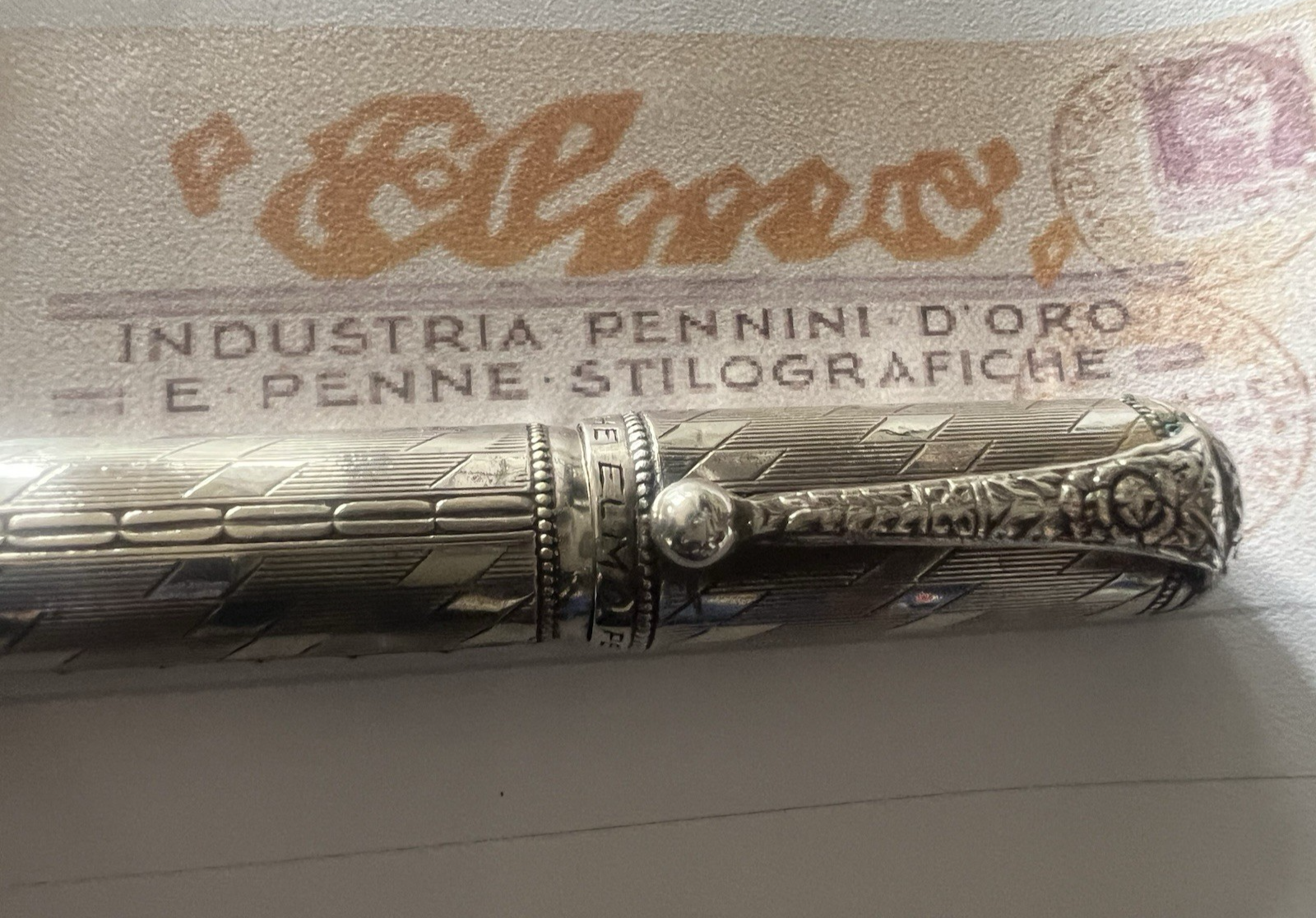 🔴 ELMO penna stilografica ARGENTO 800 retrattile Montegrappa funziona vintage