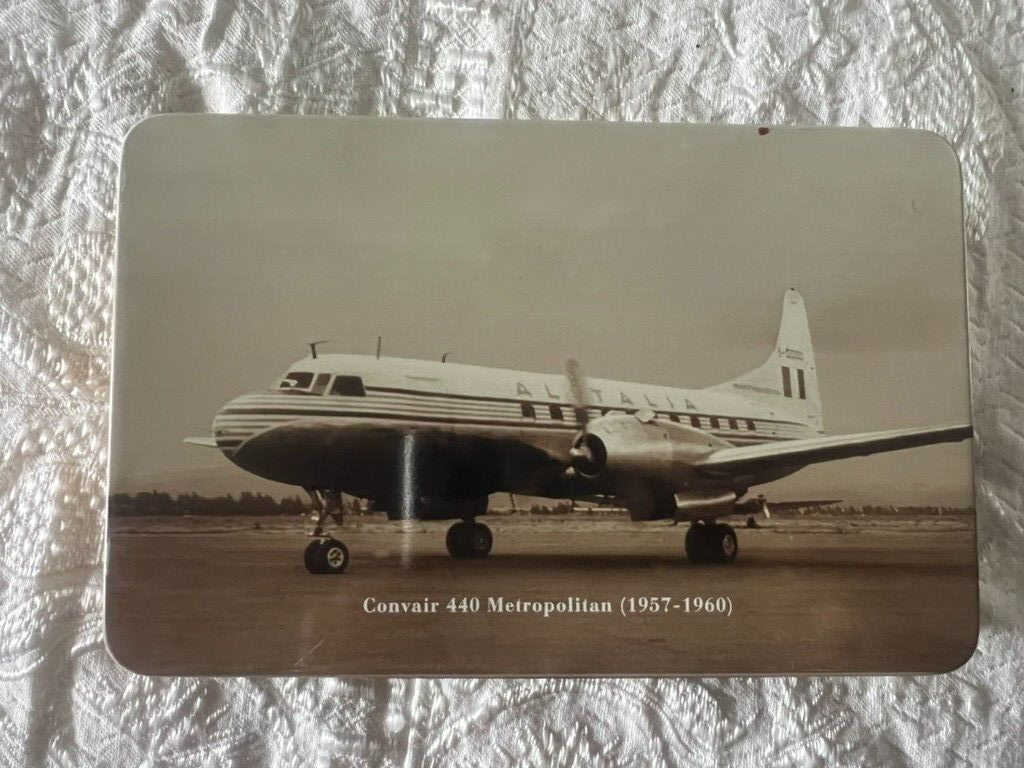 🔴 ALITALIA scatola latta MAGNIFICA Convaiar 440 Metropolitan vintage